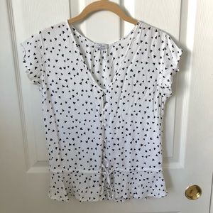 Rails Bretton black white heart print tank top